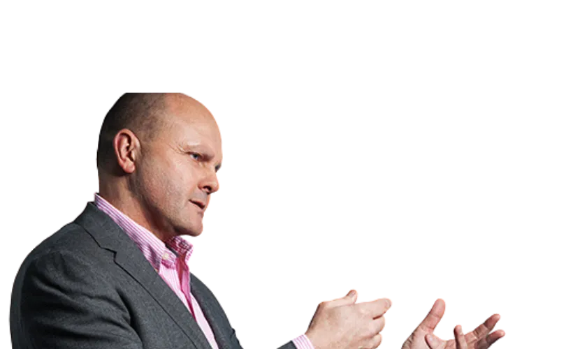 Thomas Höster im Sakko, im Gespräch